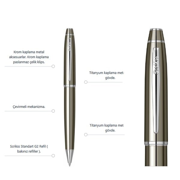 Scrikks Noble 35 Titanyum Tükenmez Kalem 